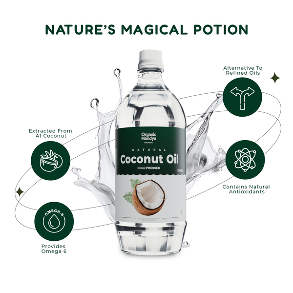 Cold Pressed Coconut Oil (Unrefined) 1L | Organic Mandya