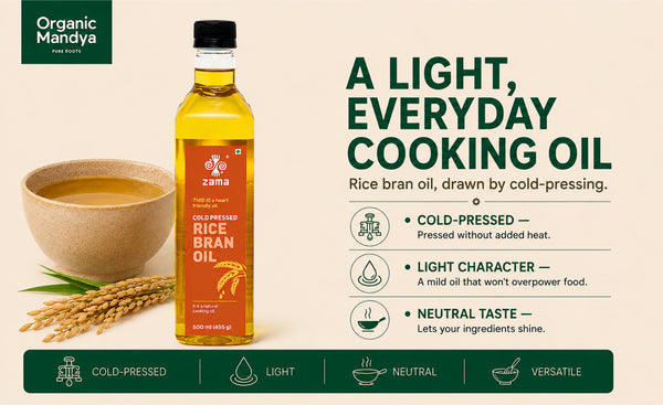 Cold Pressed Rice Bran Oil 1L from Zama| Healthy Cooking Oil Online