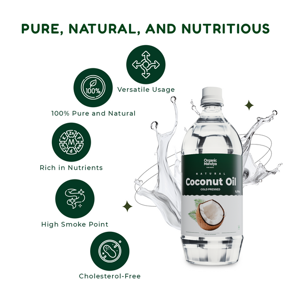 Cold Pressed Coconut Oil (Unrefined) 1L | Organic Mandya