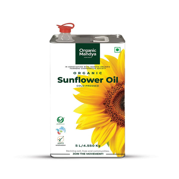 Cold Pressed Sunflower Oil (Unrefined) 1L & 5L | Organic Mandya